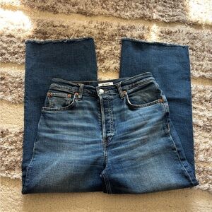 REDONE Stove Pipe High Rise Ankle Length Straight Jeans Size 28